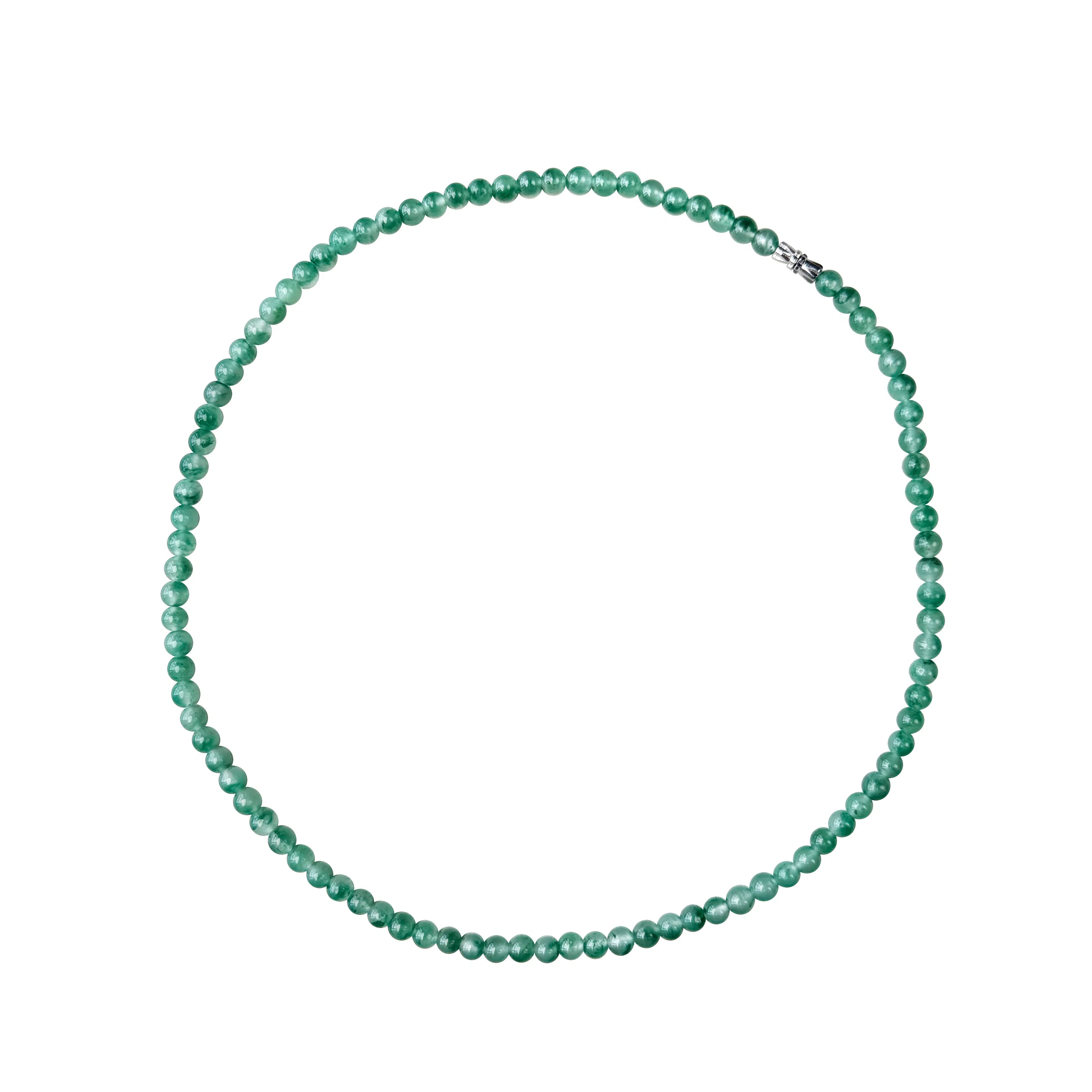 琳琯瑛 新中式浓绿小米珠链轻奢百搭天然 非洲翠 项链 女款