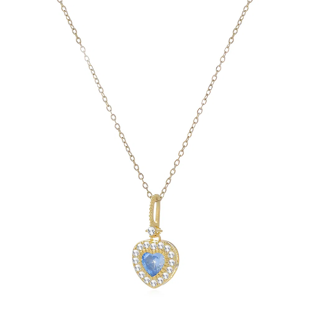 饰伴 海蓝之心 复古爱心 轻奢小众设计高级感一个心形锁骨链 项链 女款 礼物