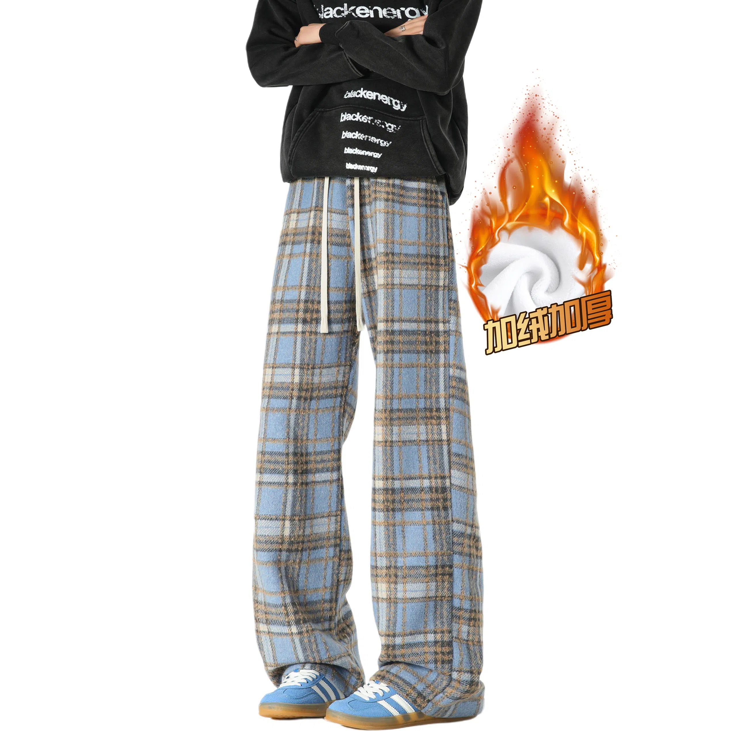 D&W Classic Christmas Red Plaid Sweatpants