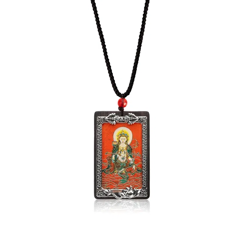 【12生肖顺利八大守护神本命佛】 周帝王 八方来财诸事顺利平安喜乐国风新中式小众复古百搭福禄吉祥好运 黑檀 项链 男女同款情侣款