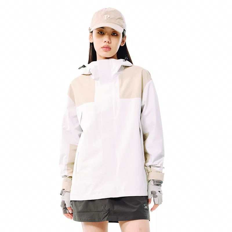 网易严选  宽松连帽拼色薄款  防泼水冲锋衣 男女同款