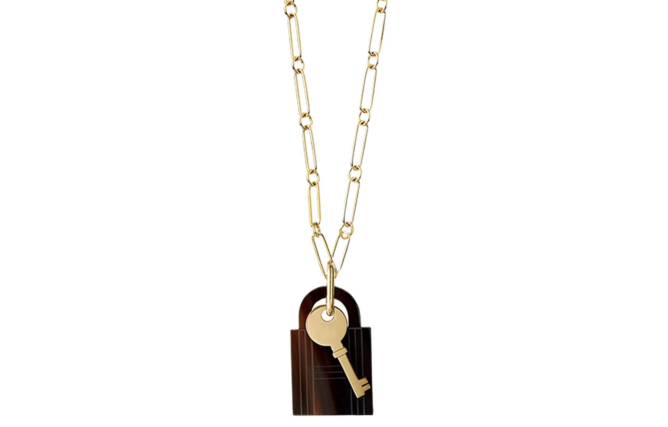 Hermes Amulette Padlock Necklace