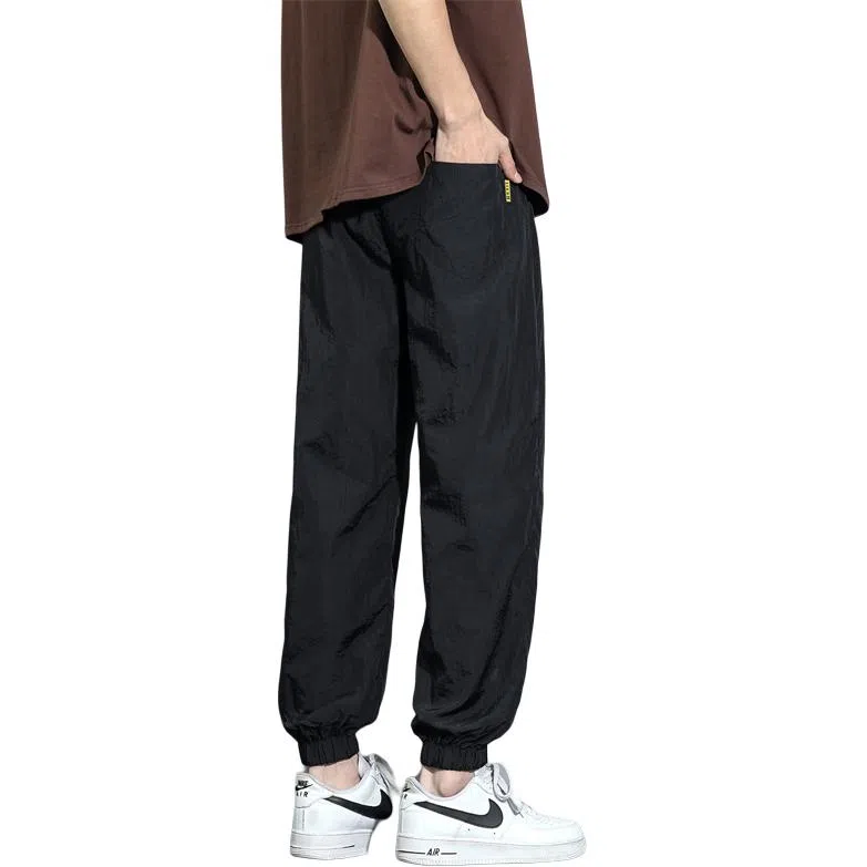 顶峰保罗 冰丝薄款速干运动九分裤潮流宽松百搭大码束脚休闲裤 男女同款