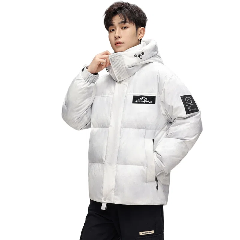 鸭鸭 极寒系列 时尚韩版潮流短款连帽山系户外运动加厚保暖面包羽绒服 男女同款