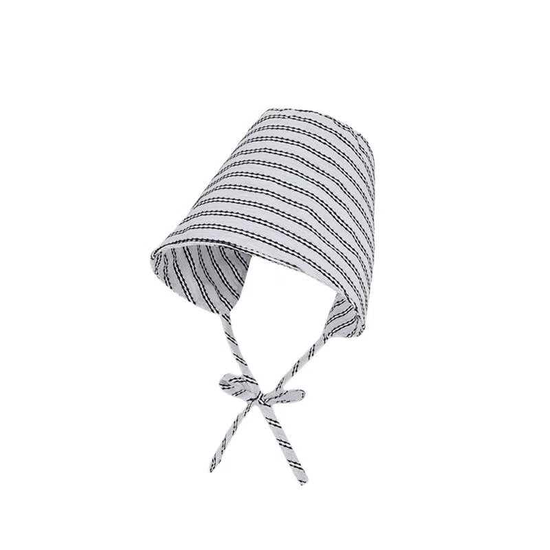 艾佳微 法式条纹户外出游防晒帽高级感大帽檐显脸小遮阳帽 聚酯纤维 渔夫帽 男女同款情侣款