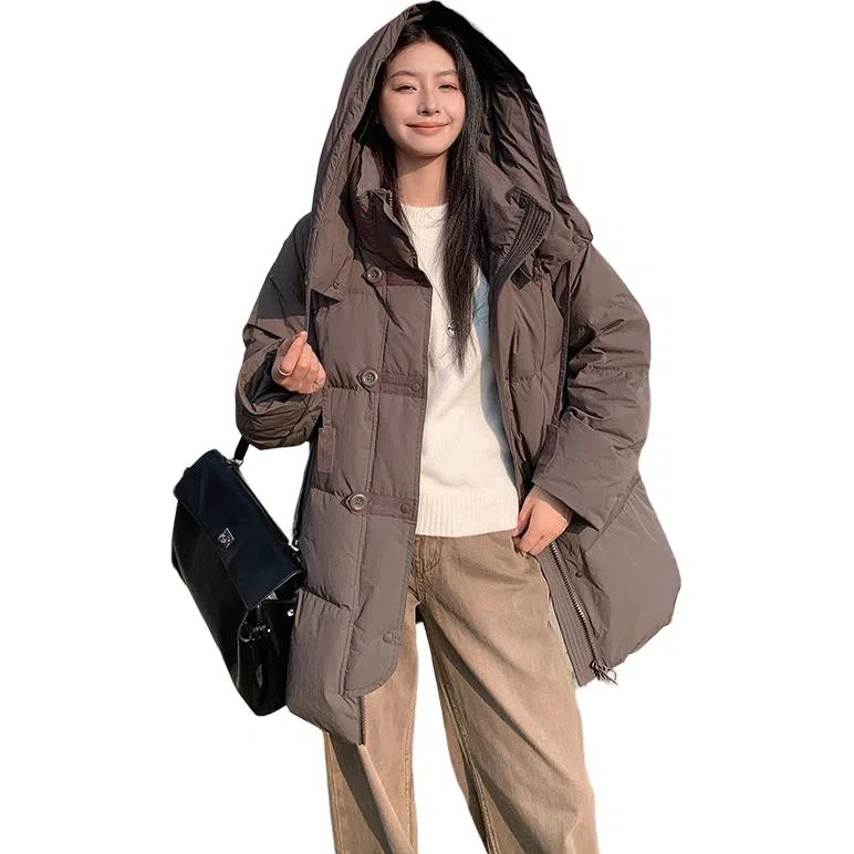鸭鸭 加厚保暖休闲百搭中长款时尚长袖羽绒服 女款