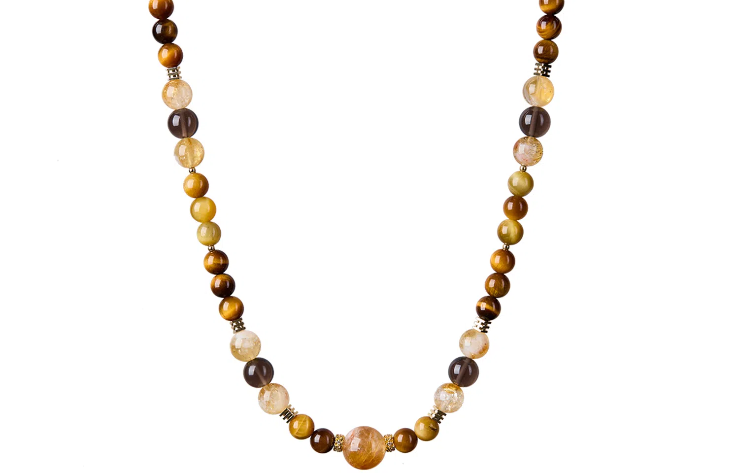 石头记 金霸大综合锁骨链 黄塔晶财富之石 茶晶高级感新中式国潮复古 暴富做个富婆 诸事顺利 #好运 礼盒款 虎眼石 项链 男女同款情侣款