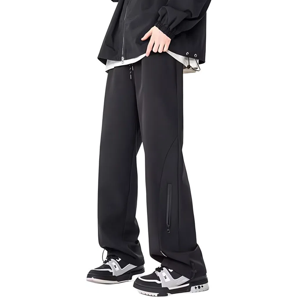 双星八特 美式城市机能风侧边拉链高街设计款户外通勤长裤垂感百搭宽松直筒工装休闲裤 男女同款