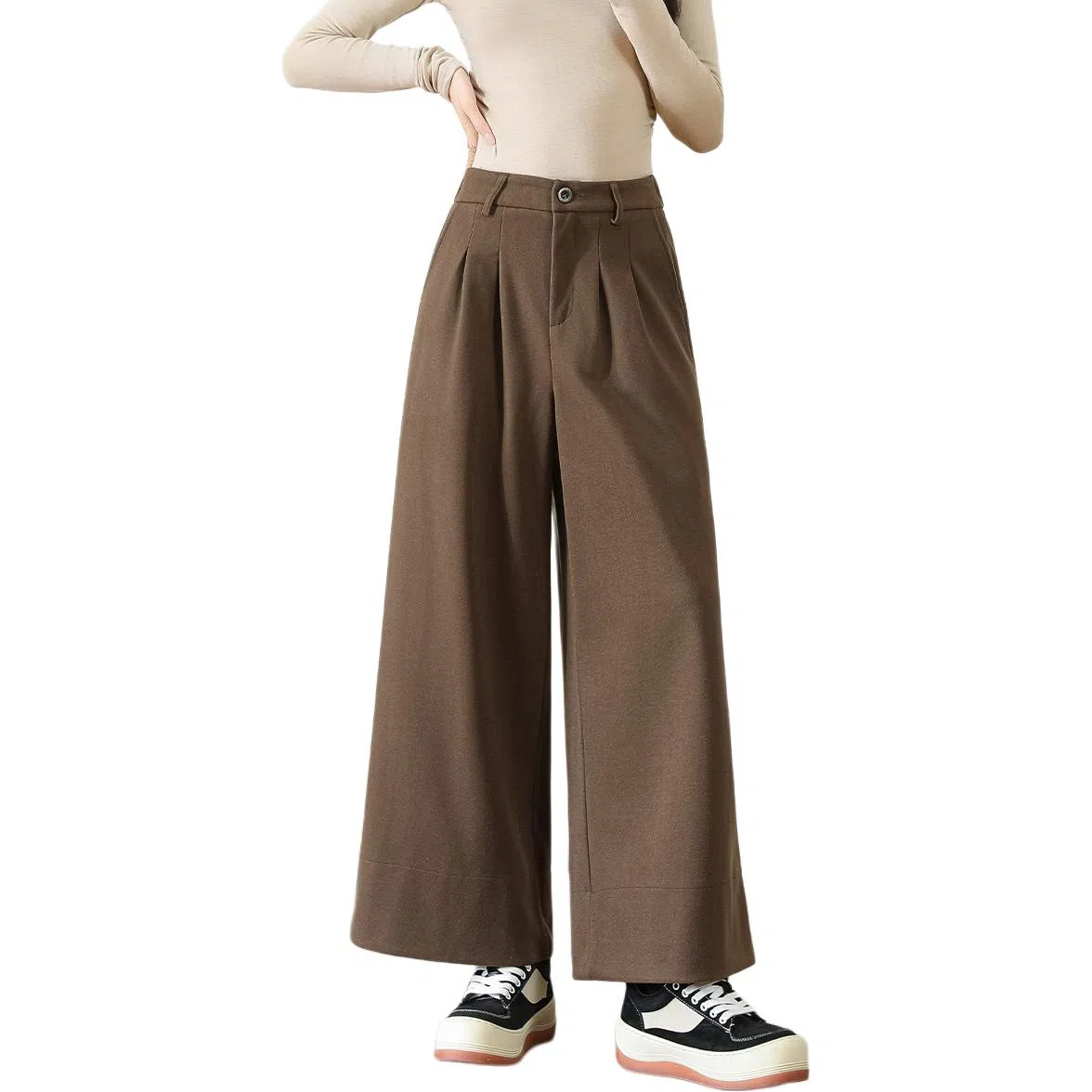 法文箱子 高腰宽松简约休闲裤 女款