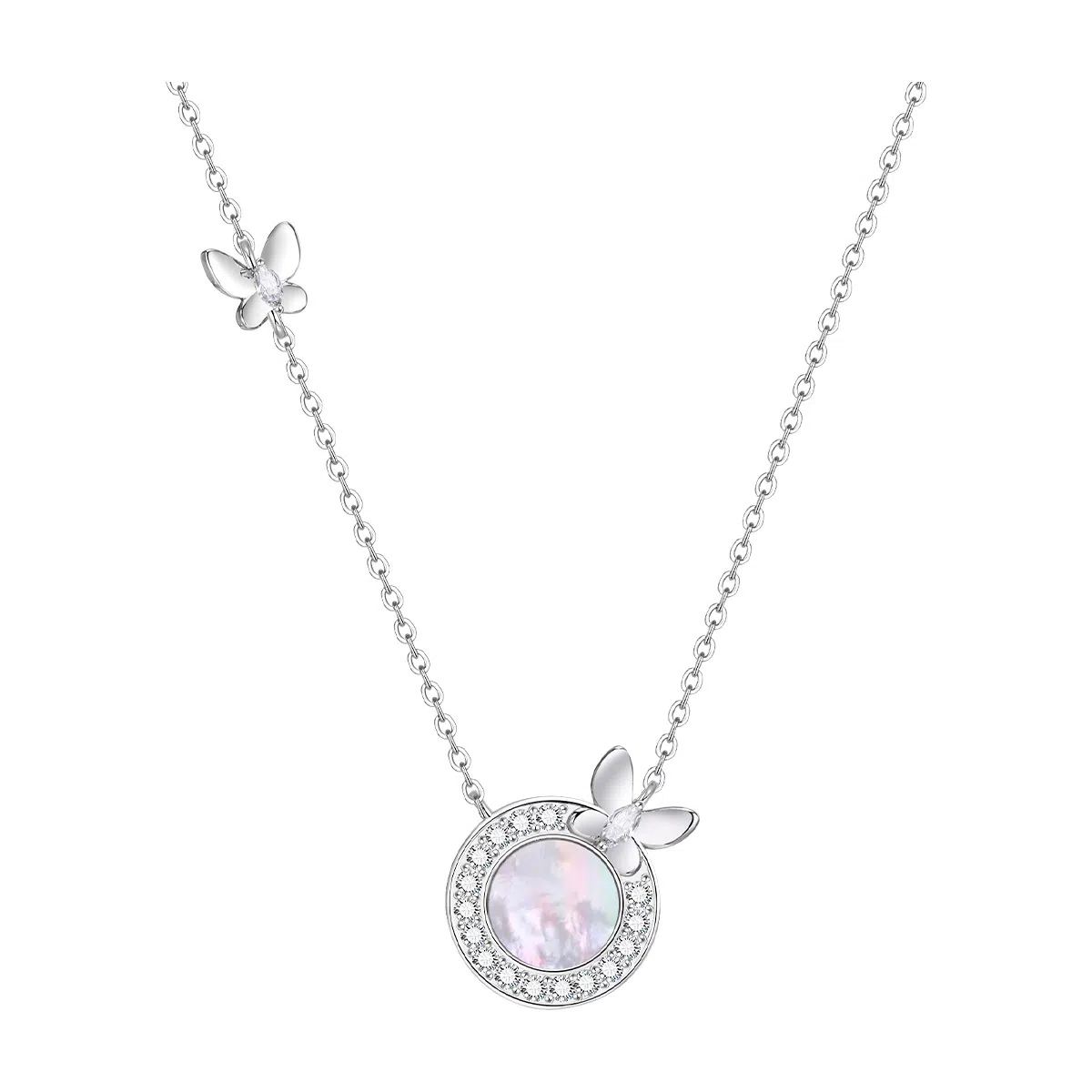 恋朵 超仙气质 幸福好运 蝶恋锁骨链 粉贝 合金 项链 女款