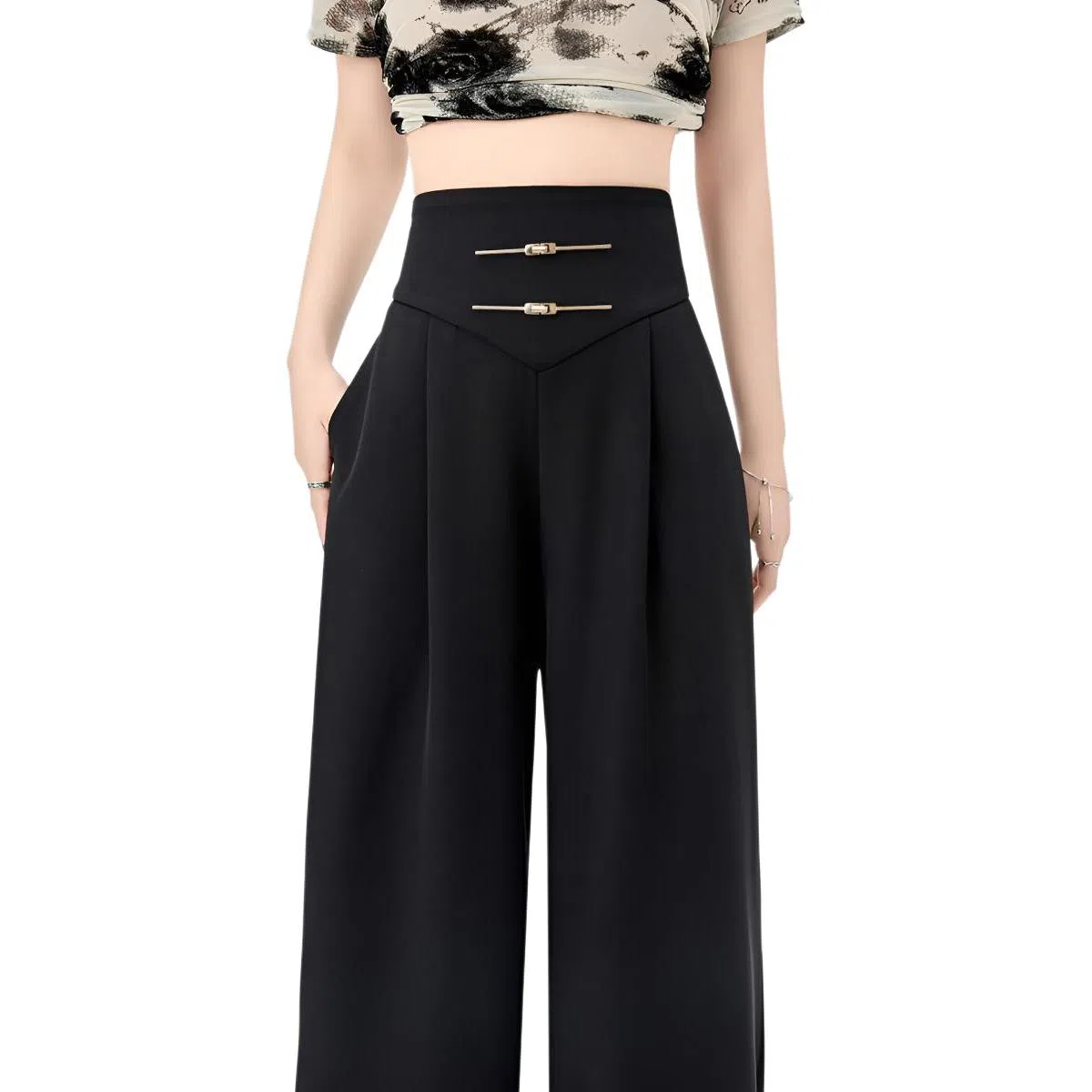 水中花 舒适高腰宽松百搭休闲裤 女款