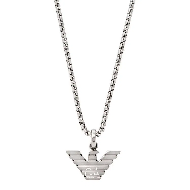 Emporio Armani Classic Logo Necklace Silver