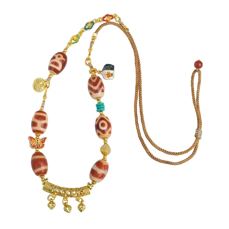 布达拉宫 红肉天珠铜配件原创设计 可拆分多功能链 玛瑙 项链 男女同款情侣款