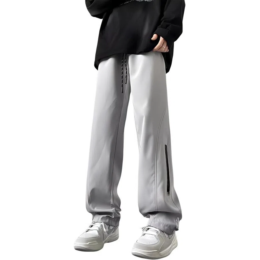 双星八特 美式城市机能风侧边拉链高街设计款户外通勤长裤垂感百搭宽松直筒工装休闲裤 男女同款