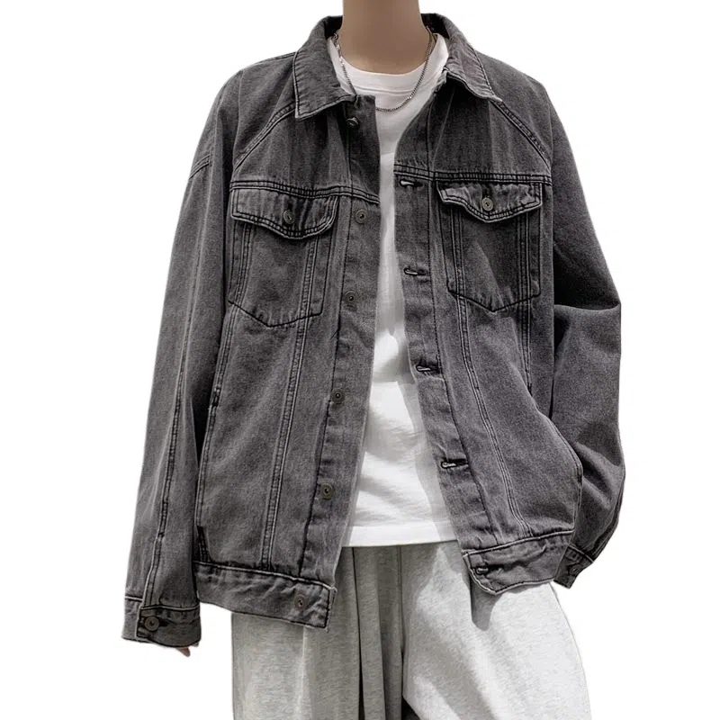 玉儿恋 百搭宽松纯色夹克外套 男款