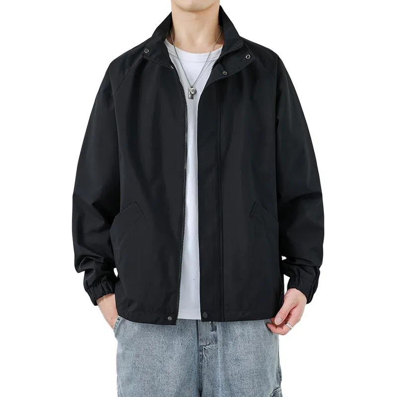 【dme】 美式复古立领纯色宽松百搭防风夹克外套 男女同款