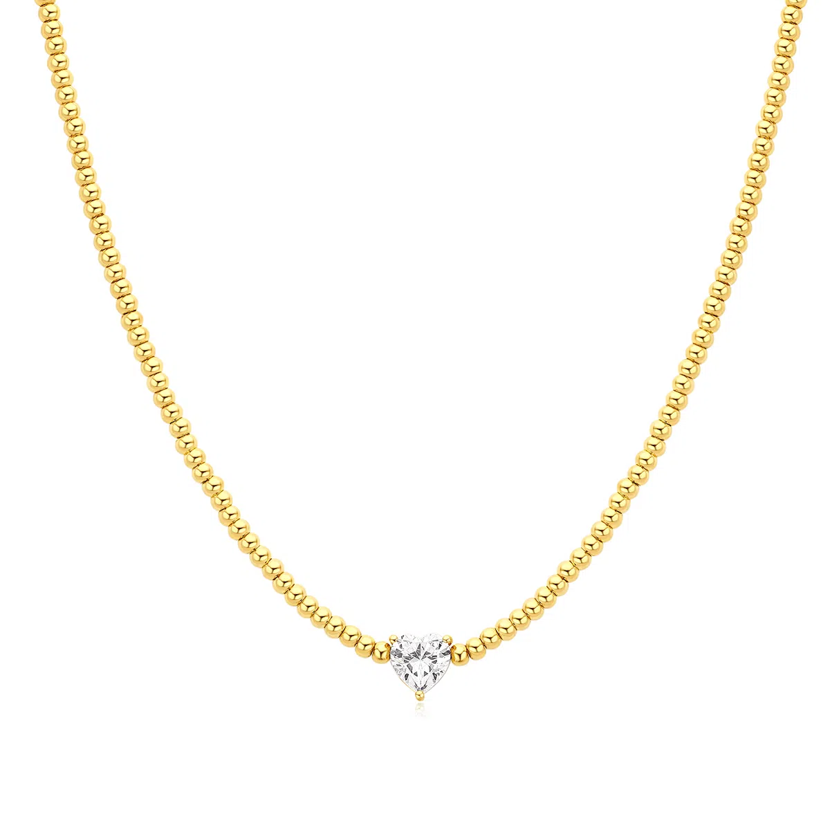 apm monaco Heart Alloy Necklace Gold