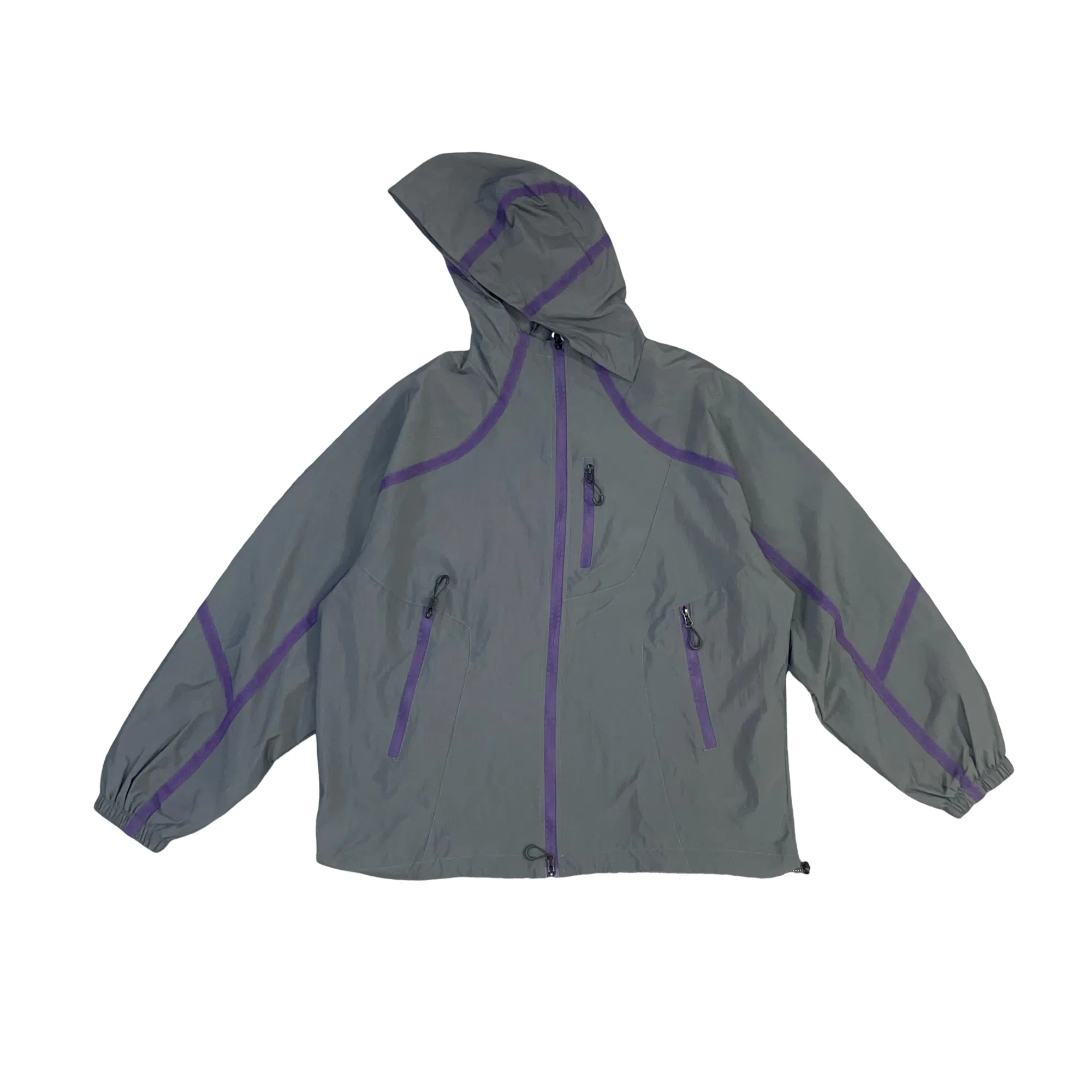 【dme】 日系户外连帽纯色简约拼接插肩袖宽松休闲百搭长袖外套夹克 男女同款