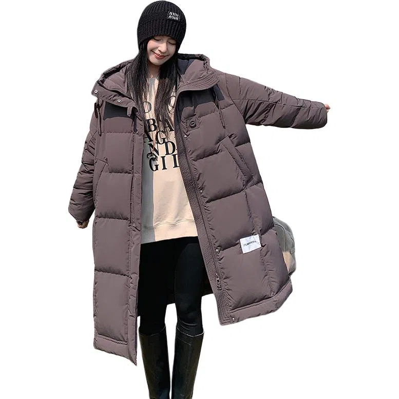 鸭鸭 保暖百搭时尚韩版中长款休闲长袖羽绒服 女款