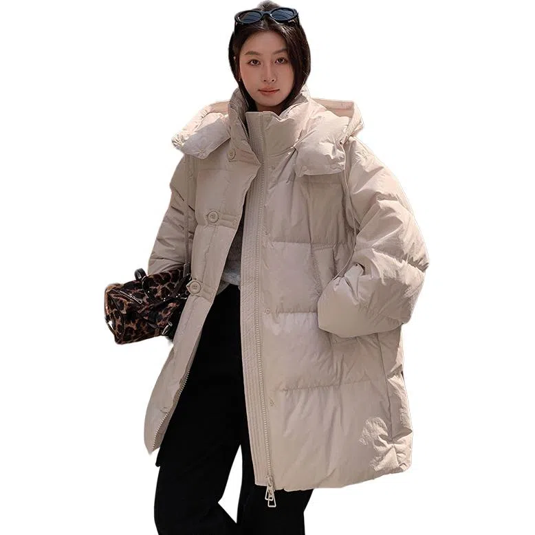 鸭鸭 加厚保暖休闲百搭中长款时尚长袖羽绒服 女款