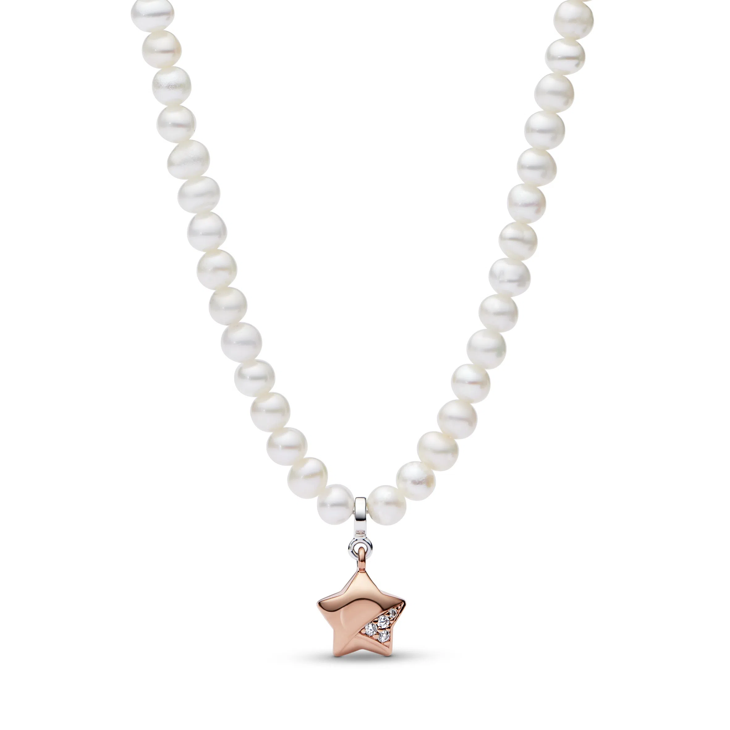 Pandora Star Pearl Necklace Rose Gold