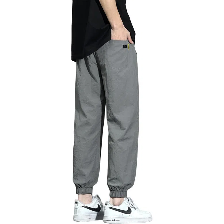 顶峰保罗 冰丝薄款速干运动九分裤潮流宽松百搭大码束脚休闲裤 男女同款