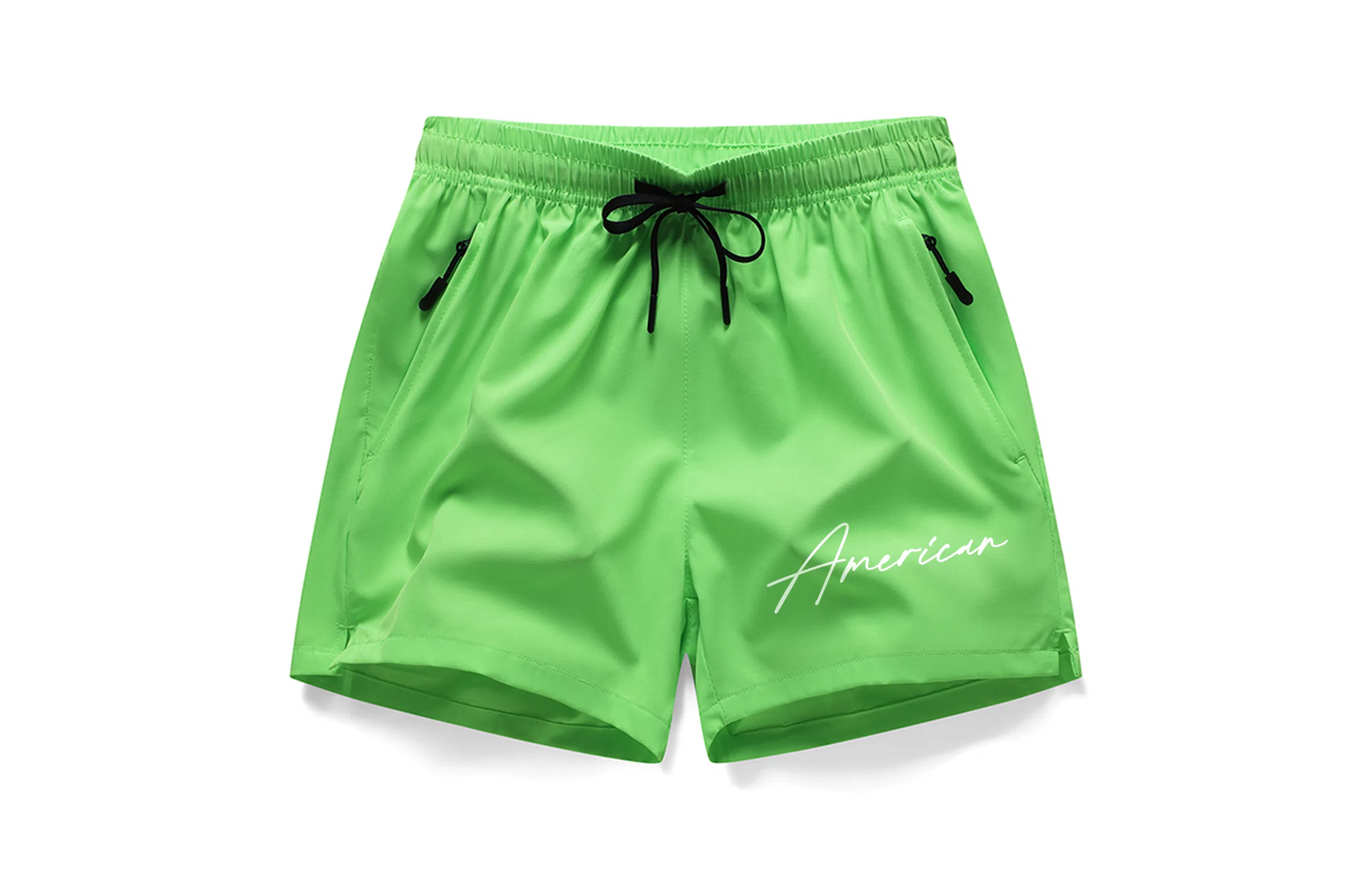 木林森 美式简约复古花体字印花宽松舒适百搭直筒三分运动短裤 男女同款