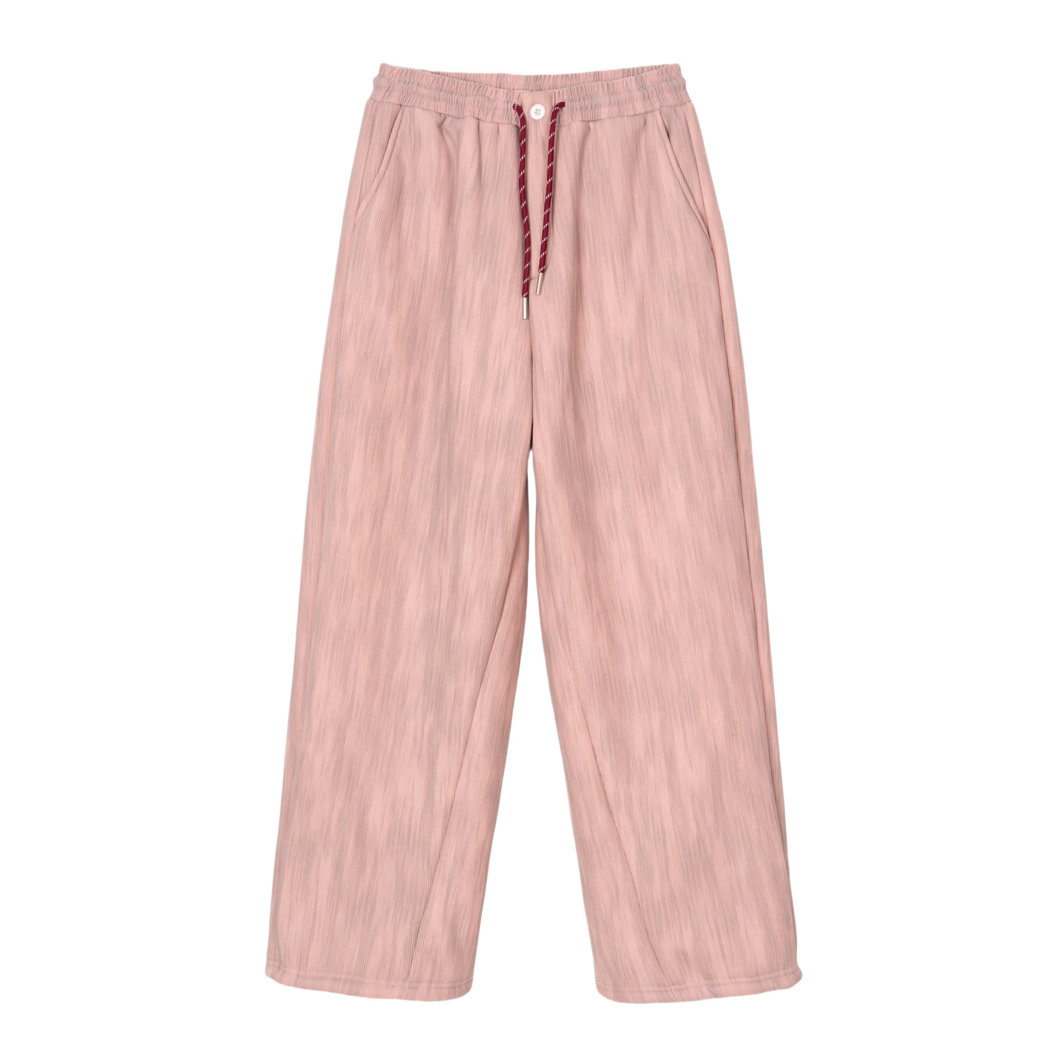 法文箱子 纯色高腰系带宽松休闲裤 女款