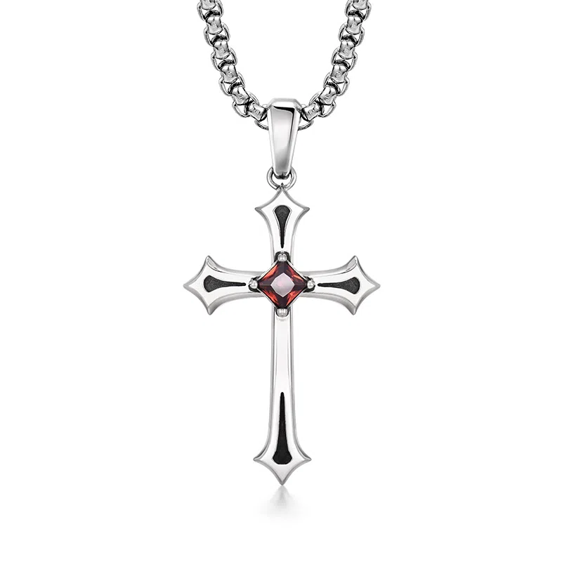 IDEAGEMER Cross Necklace 925 Silver