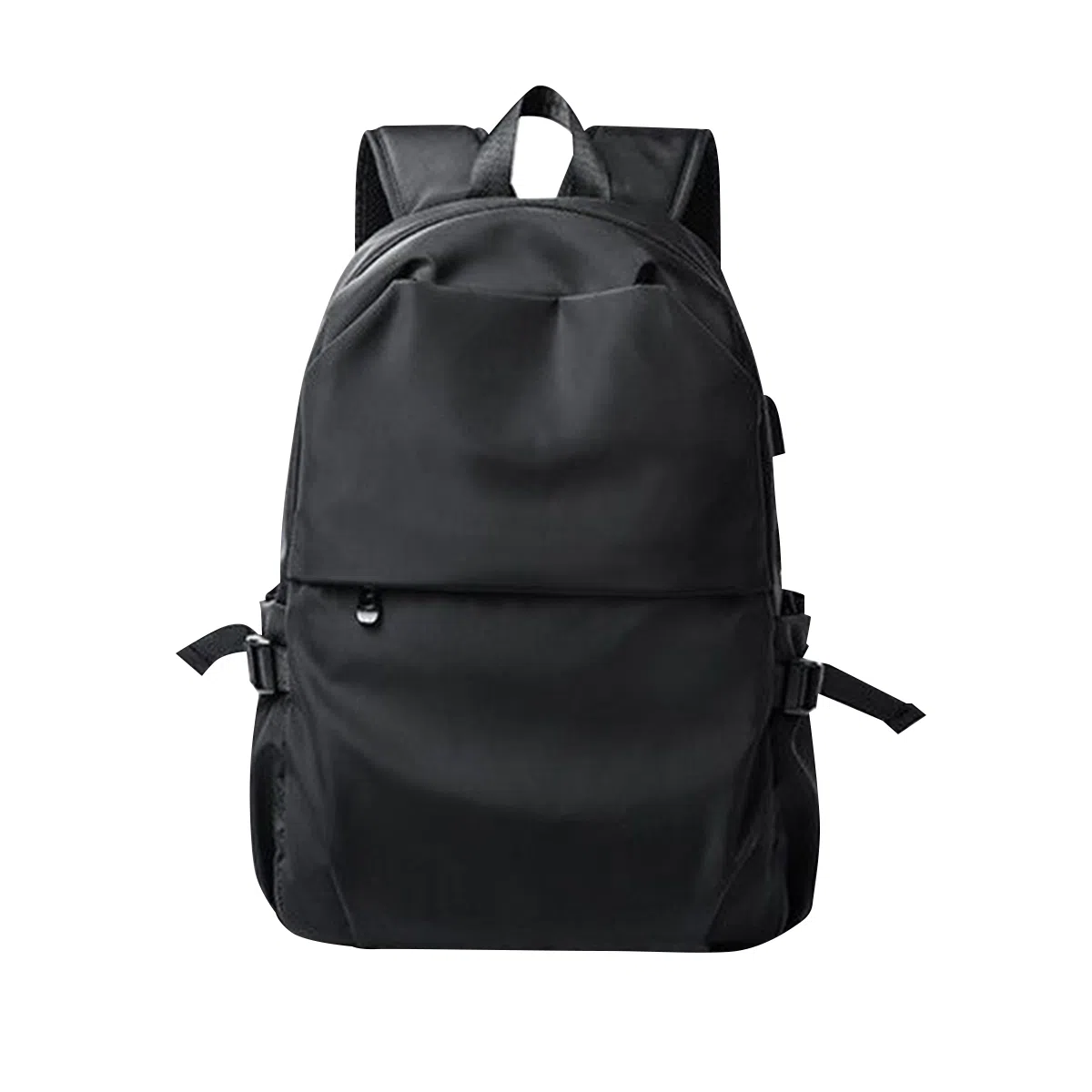 老人头 潮流简约高级感大容量百搭 织物 双肩包 常规 男款 黑色/灰色