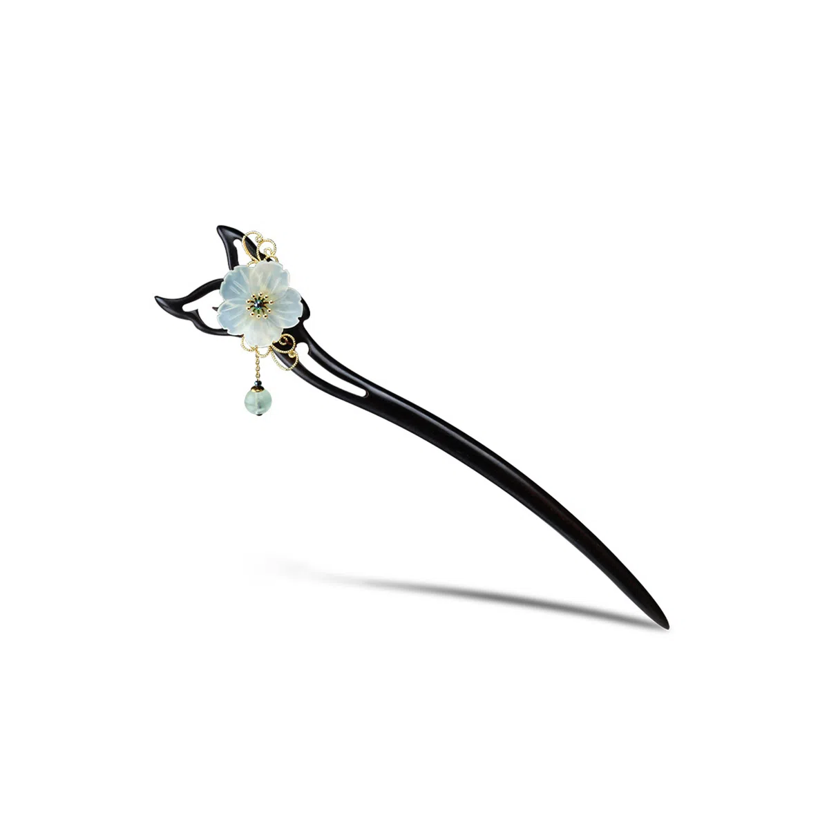 凤凰涅磐 新中式黑檀木国风木簪 步摇高级感簪子盘发 古风流苏木质发钗汉服旗袍 白玛瑙 石榴石 发簪 女款 其他木作 礼物 礼盒