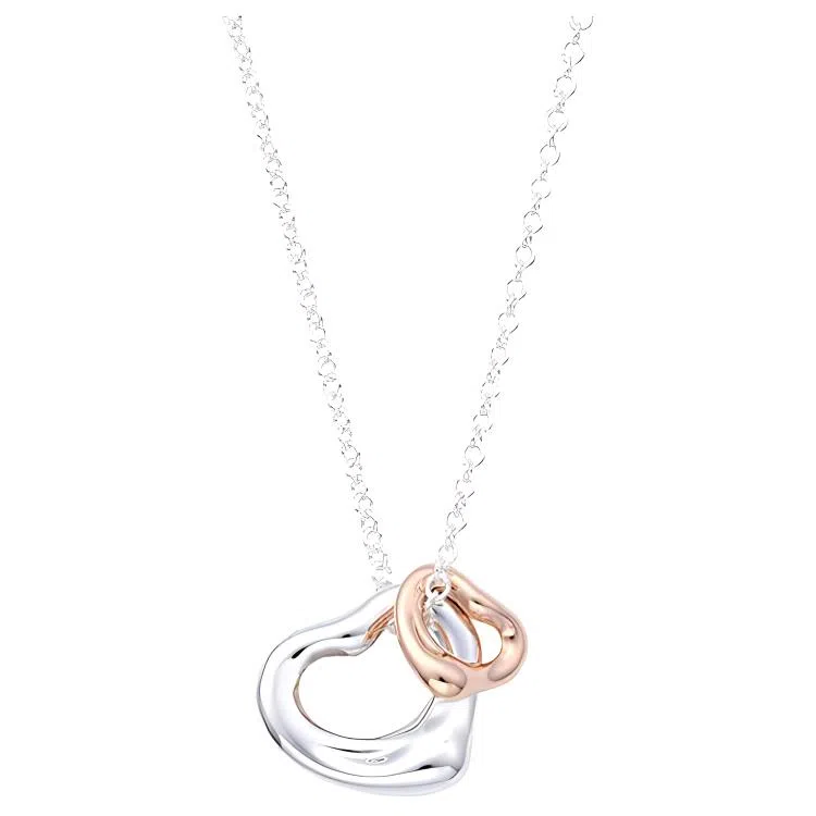 Tiffany & Co. 18K Double Heart Necklace Rose Gold