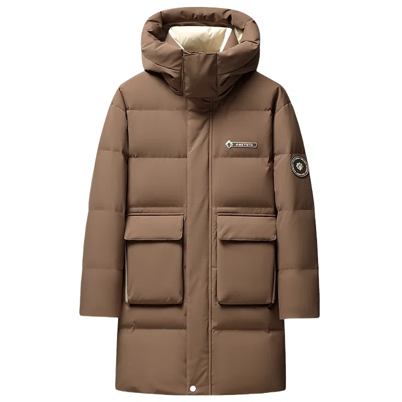 鸭鸭 极寒系列 时尚韩版休闲百搭拆卸连帽冬装外套户外 加厚防寒保暖中长款羽绒服 男女同款