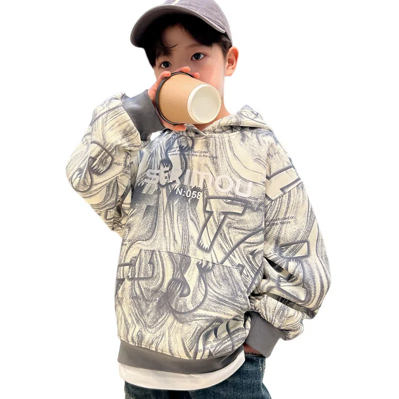 浪莎卫衣 舒适亲肤百搭休闲 灰色 儿童款