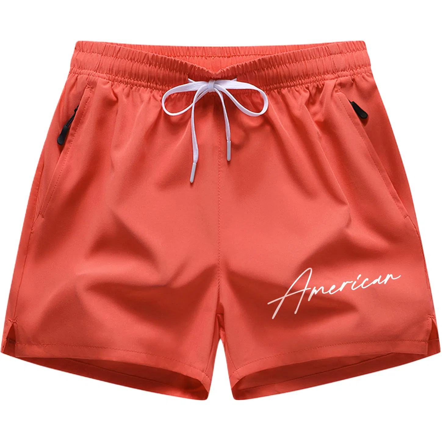 木林森 美式简约复古花体字印花宽松舒适百搭直筒三分运动短裤 男女同款