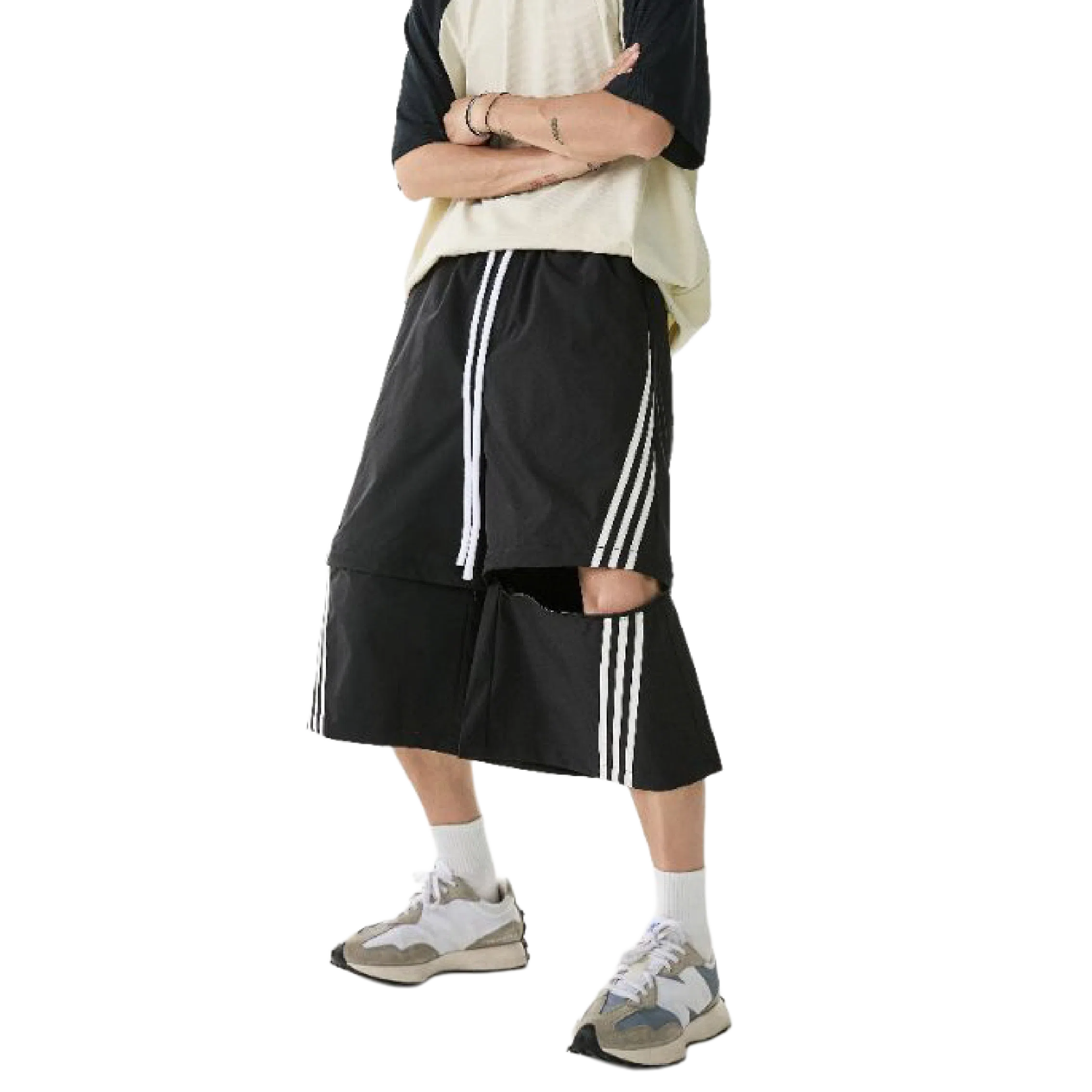 PANDA ADEVIL Detachable Stripe Cargo Shorts