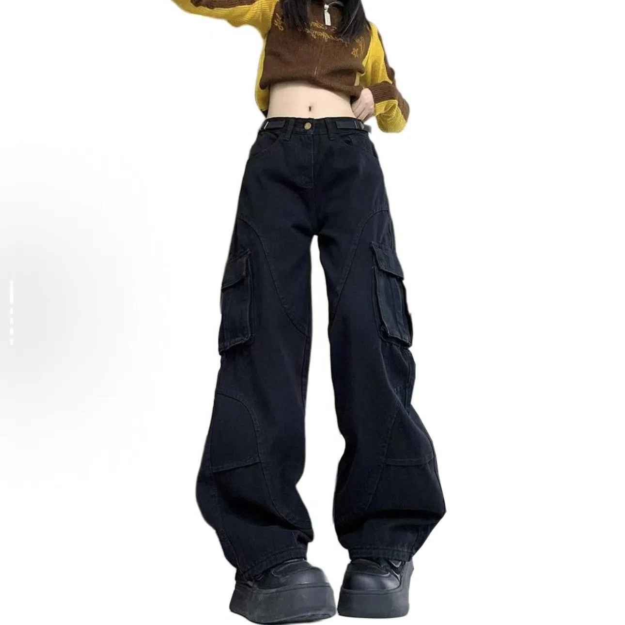 如续 美式复古高街工装休闲高腰牛仔裤 女款