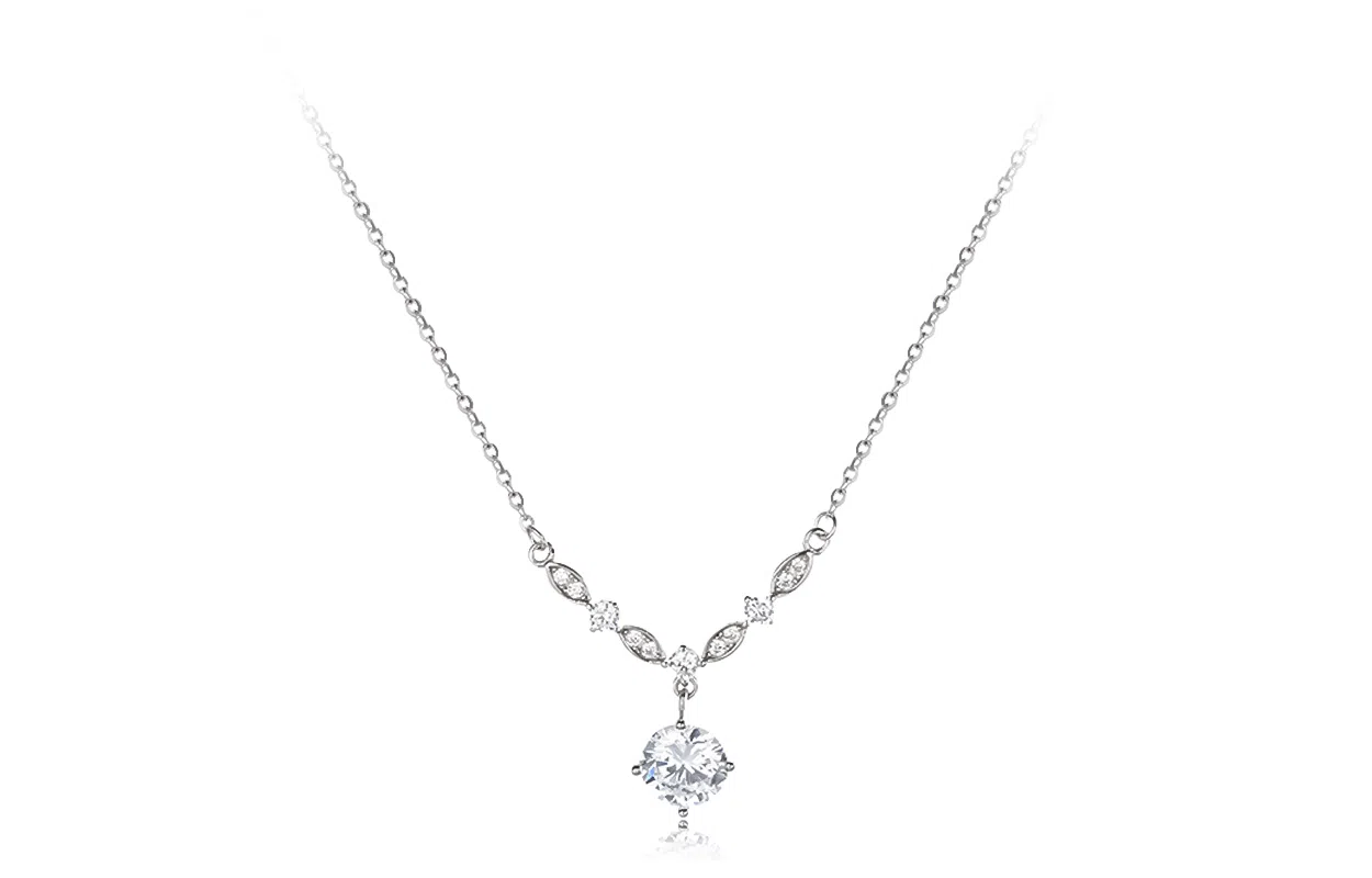 牧言 冷淡风气质简约小众设计高级感 光面立体闪耀水滴流苏星点日常百搭锁骨链 合金 星光闪闪项链 女款