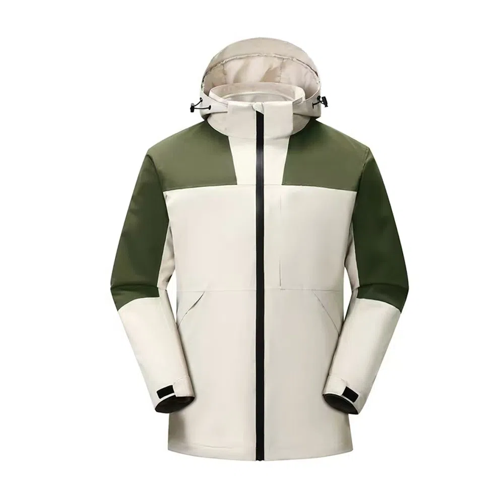 户外防雨可拆卸抓绒内胆三合一小众高级感咖色美式复古连帽宽松外套  防水防风保暖冲锋衣 男女同款