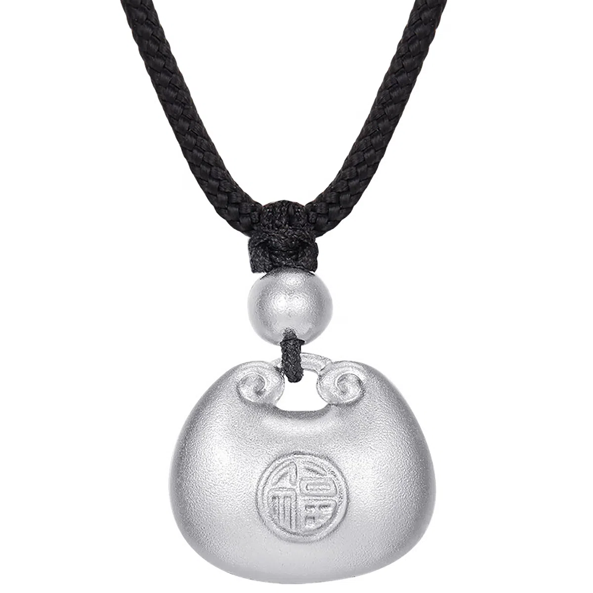 壹仟俩 小胖福吊坠已祝福 新中式国潮精致有钱花水 逆绝缘体水逆 退散福禄吉祥 祥云福印 平安转运 足银 项链 男女同款情侣款