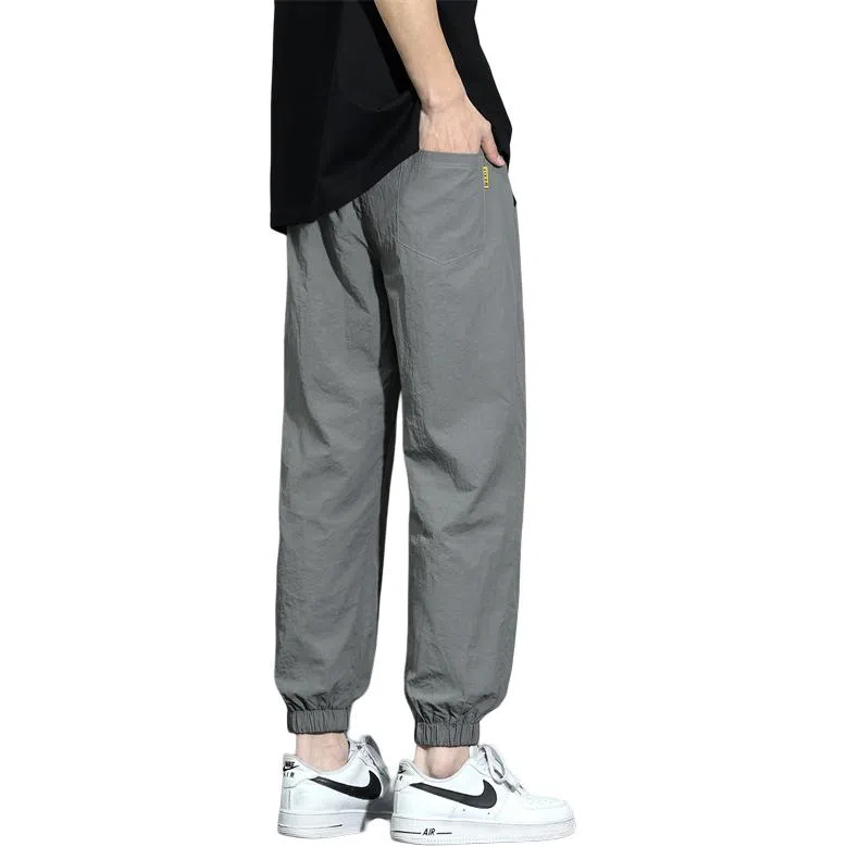 顶峰保罗 冰丝薄款速干运动九分裤潮流宽松百搭大码束脚休闲裤 男女同款