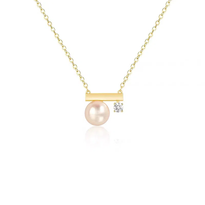 韵系 简约冷淡风一字杆平衡木 铜镀金 项链 女款