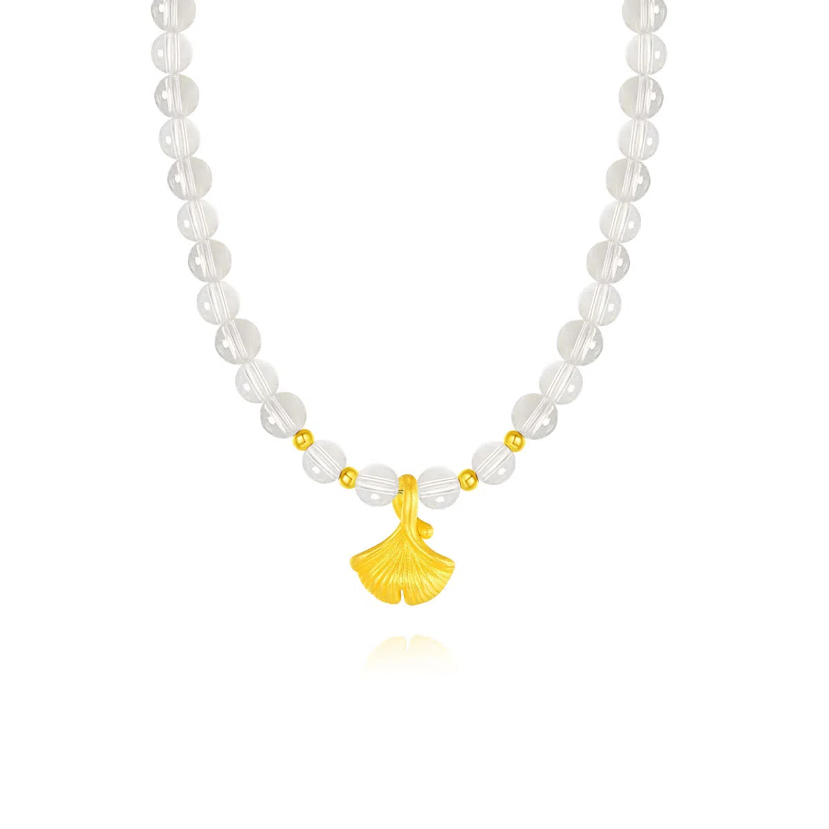 【高品质|999GOLD】净化情绪 金师傅 小杏运串珠锁骨链 招财转运新中式国潮气质优雅显白千金感 小众轻奢高级#好运 白水晶 项链 男女同款情侣款