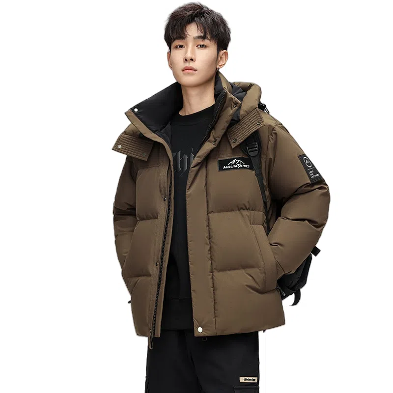 鸭鸭 极寒系列 时尚韩版潮流短款连帽山系户外运动加厚保暖面包羽绒服 男女同款