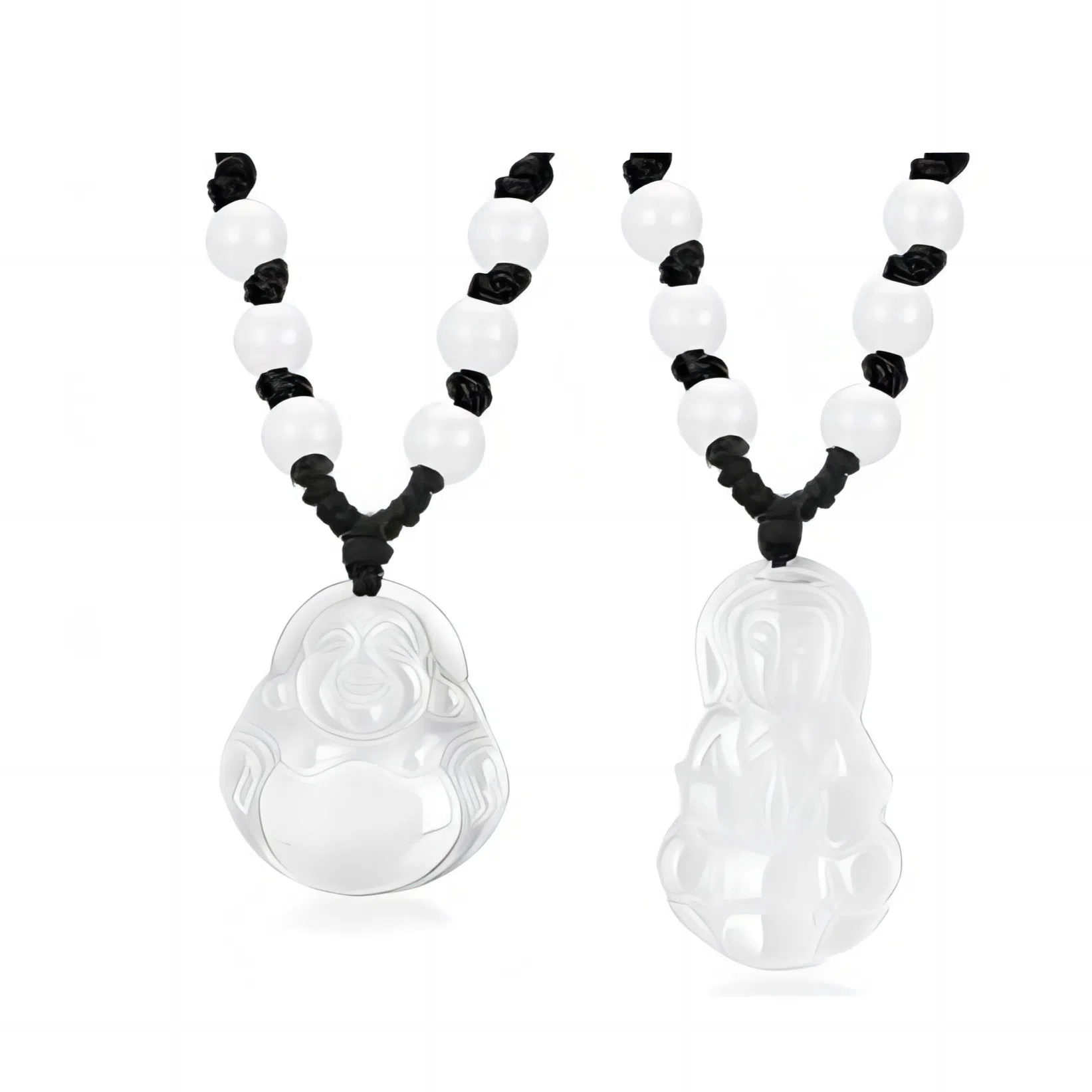 幸囍礼 清透转运弥勒佛观音菩萨编绳挂坠 平安招财大肚弥勒佛 复古国风笑佛 玉髓 玉石项链 男女同款情侣款