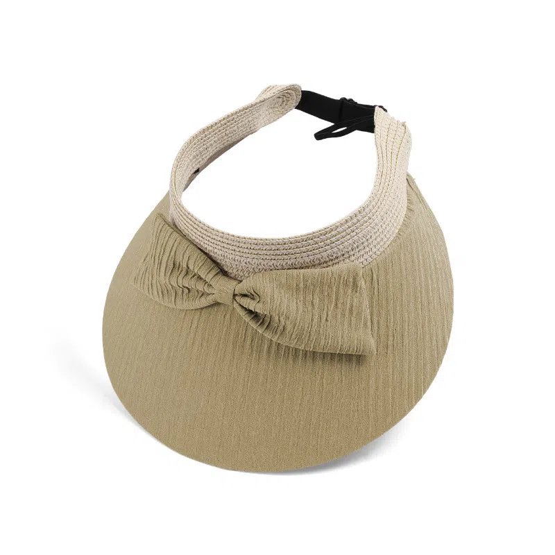 艾佳微 夏季蝴蝶结日常通勤海边游玩大檐遮阳帽韩版时尚百搭空顶太阳帽#好运 涤纶 防晒帽 女款