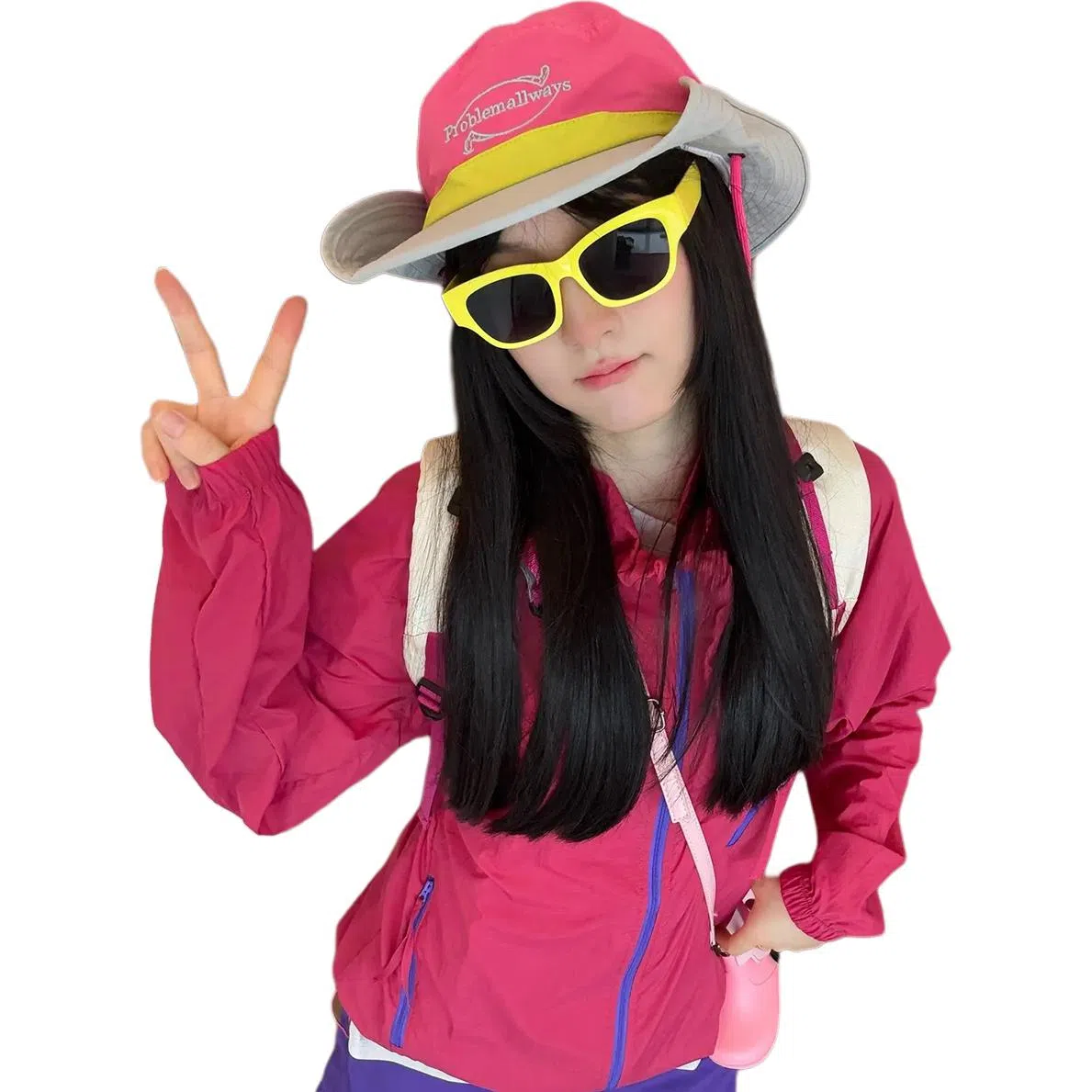 徐百货 美式多巴胺配色冰丝上衣夏季薄款高街冰感外套山系户外骑行夹克百搭高级感长袖防晒服 男女同款