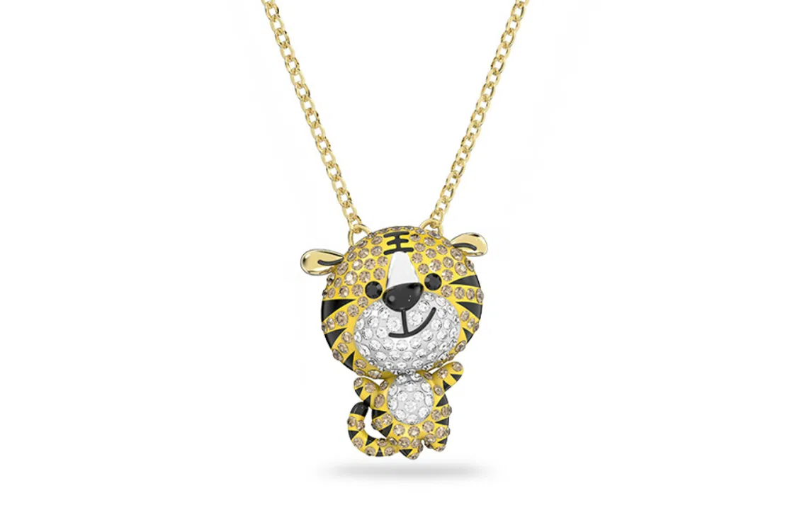 Swarovski Zodiac Tiger Necklace Gold
