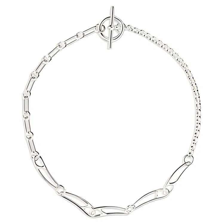 Hermes Graphic Design 925 Silver Necklace