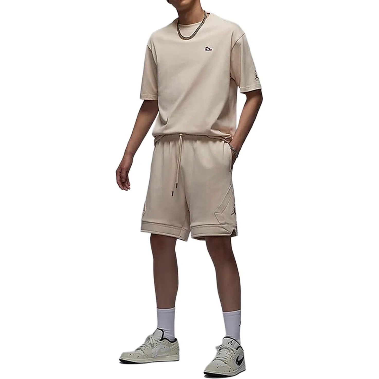Jordan Logo Knit Shorts Khaki